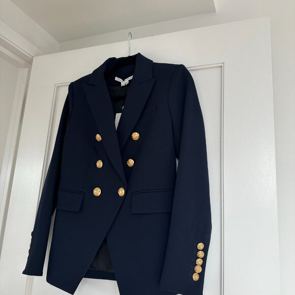 NWT Veronica Beard Miller Blazer Dickey Jacket in Navy Blue Size 24 Lightweight - Picture 5 of 10